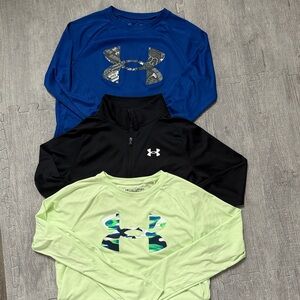 Under Armour Long Sleeve Trio - Blue, Black, Light Green